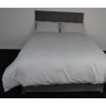 (Grey, Double) Plain Duvet Cover, Quilt Cover Set with Pillowcases, Bedroom Bedding Bed Set in following colours and Sizes