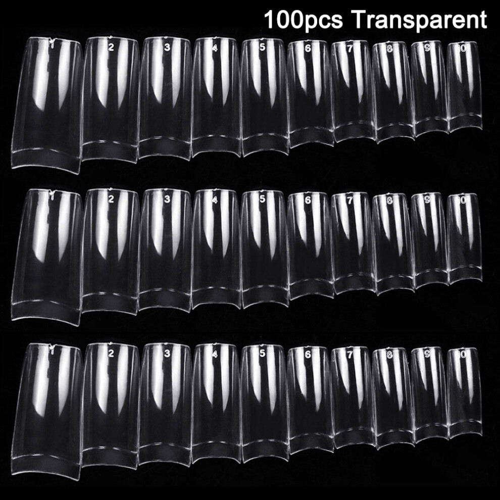 Reach-Tools (100Pcs Transparent) 50Pcs French False Nails Acrylic Uv Gel Tips