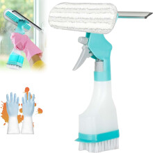 4 in 1 Glass Cleaner Scraper for Home and Car Windows, Easy Glass Cleaning Single Piece Tool
