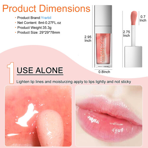 2PCS Lip Oil Gloss Set with Deep Hydration, NonSticky Plumping Effect, Moisturizing for Dry Lips 1