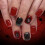Halloween Press on Nails Short Square Spider Web Design Dark Red Black Glitter Reusable 24Pcs 1