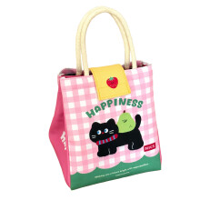 (4 Pink Pear Cat) Cartoon Insulated Lunch Tote for Work & School