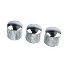 Silver Electric Bass & Guitar Volume Control Knobs 3Pcs Tuning Potentiometers