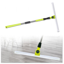 Floor Squeegee Silicone Broom 35x130cm with Long Handle for Smooth Floors, Rugs and Windows