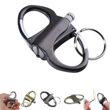 Metal Keychain Lighter Waterproof Match Strike Fire Starter for Outdoor and Car Black Compact Design