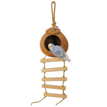 Hangend nest van kokosnootschaal voor vogels en kleine huisdieren