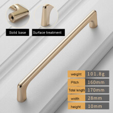 (170mmx28mmx10mm) Champagne Gold Cabinet Handles & Drawer Pulls