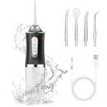 Cordless Water Flosser with 1600 Pulse Deep Cleaning, 3 Modes, IPX7 Waterproof, Rechargeable for Travel and Home Use (Black)