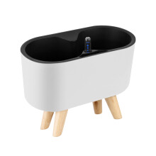 (White Legs with Water Level Gauge) Self-Watering Planter with Indicator for Indoor Plants
