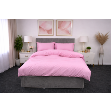 (Pink, Single) Plain Duvet Cover, Quilt Cover Set with Pillowcases, Bedroom Bedding Bed Set in following colours and Sizes