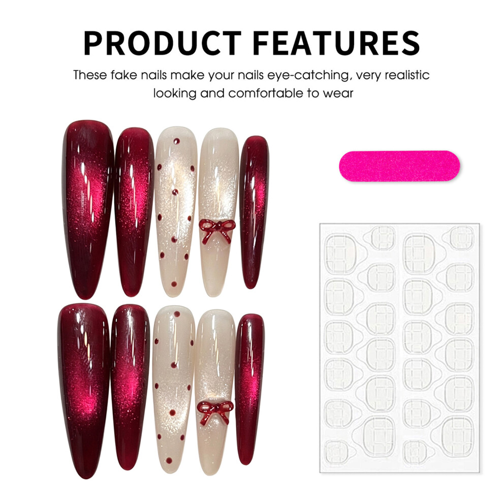 Reach-Tools (M) 10Pcs Snowflake Red False Nails For Party