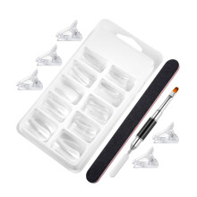 Nail Extension Kit with Clips Manicure Nail Forms Reusable Templates for Salon or DIY Use