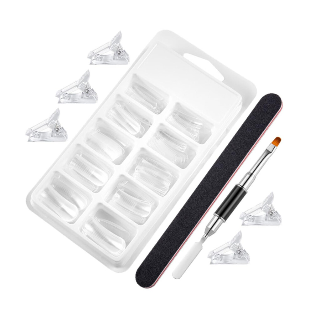 Nail Extension Kit with Clips Manicure Nail Forms Reusable Templates for Salon or DIY Use