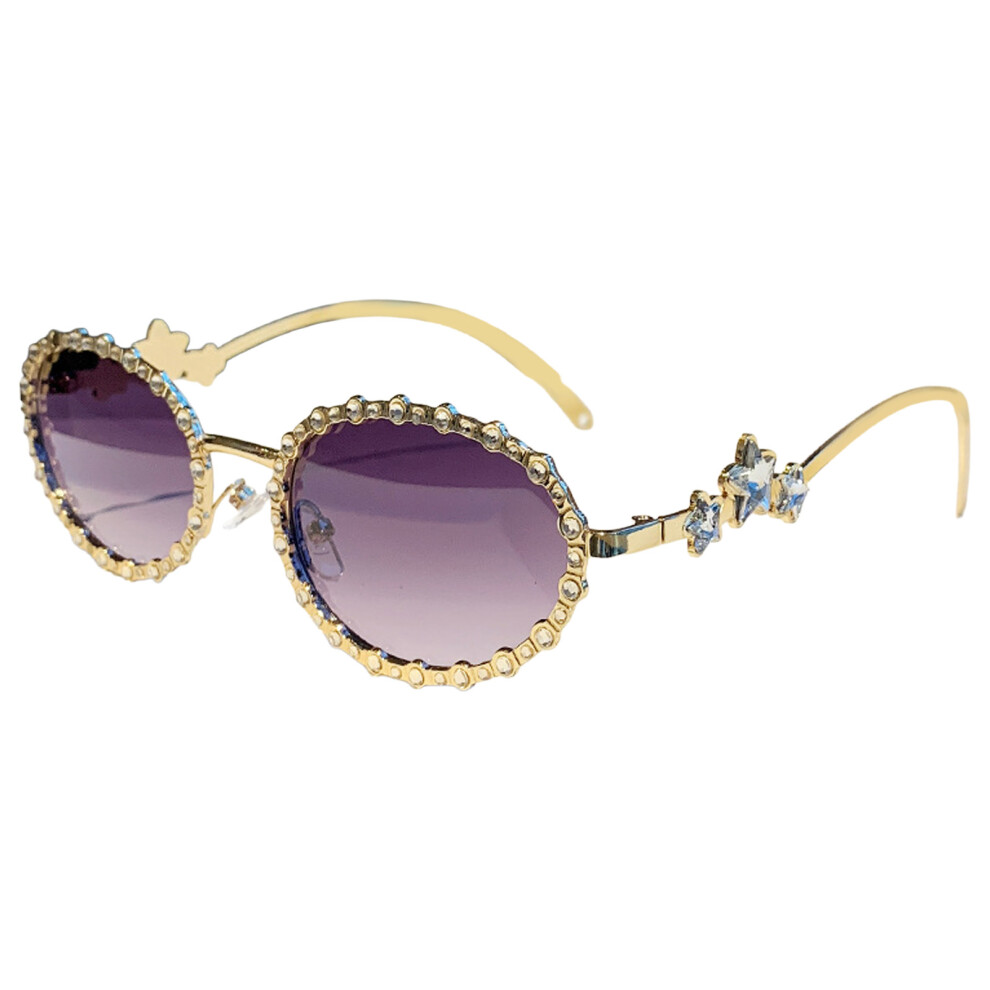 Creation-3C (C5 Double Gray) Uv Shield Rhinestone Sunglasses For Women