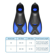 (Black+blue, L) Palmes de Plongée en Silicone Ajustables