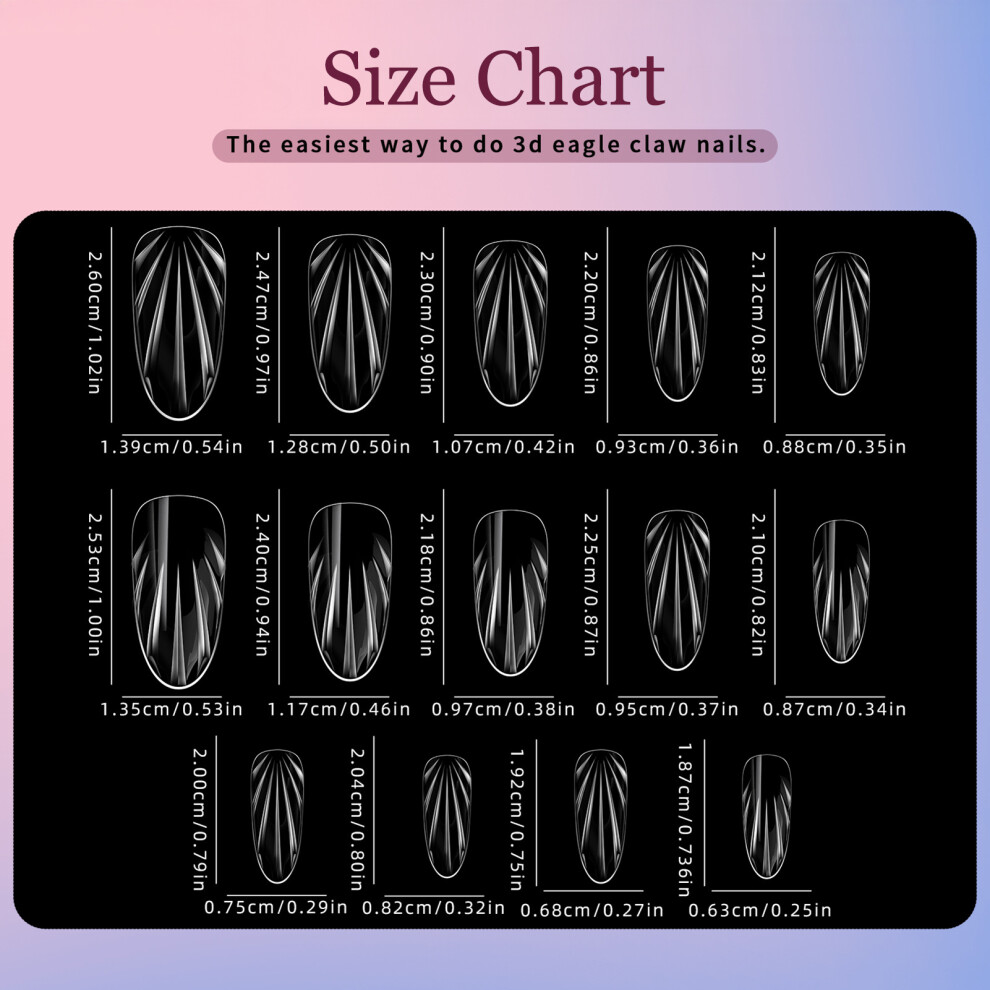 Roc-Electron (3D Shell Armor Medium Model [140Pcs]) 3D Almond Press On Nails - Glam Fake Nails