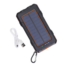 Napelemes külső akkumulátor 20000mAh 2 LED-es fénnyel, narancssárga
