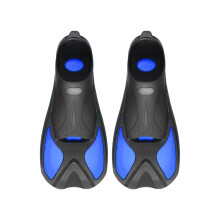 (Black+blue, M) Adjustable Silicone Diving Fins for Snorkeling