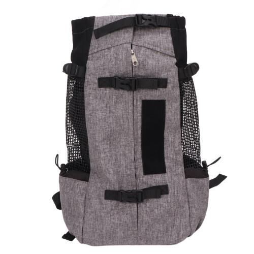 Pet Carrier Backpack for Outdoor Cycling, Grey, Nylon, Portable 1