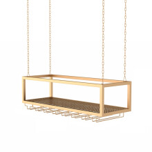 Hanging Wine Glass Rack with Adjustable Chain, Durable Metal Ceiling Mounted Holder for Kitchen Bar