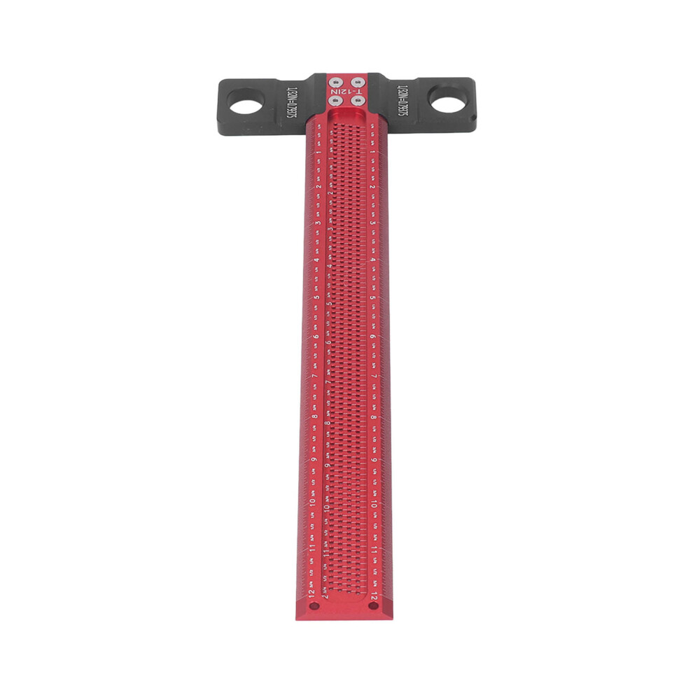 Woodworking Scriber T Square Ruler Aluminum Alloy 150Mm Red & Black 3361389813245