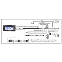 Digital Motorcycle Gauge Blue Backlight LCD