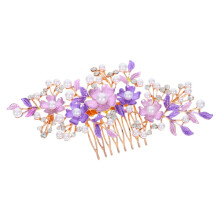 Bridal Hair Comb with Pearls and Rhinestones, Elegant Floral Wedding Hair Accessory for Brides