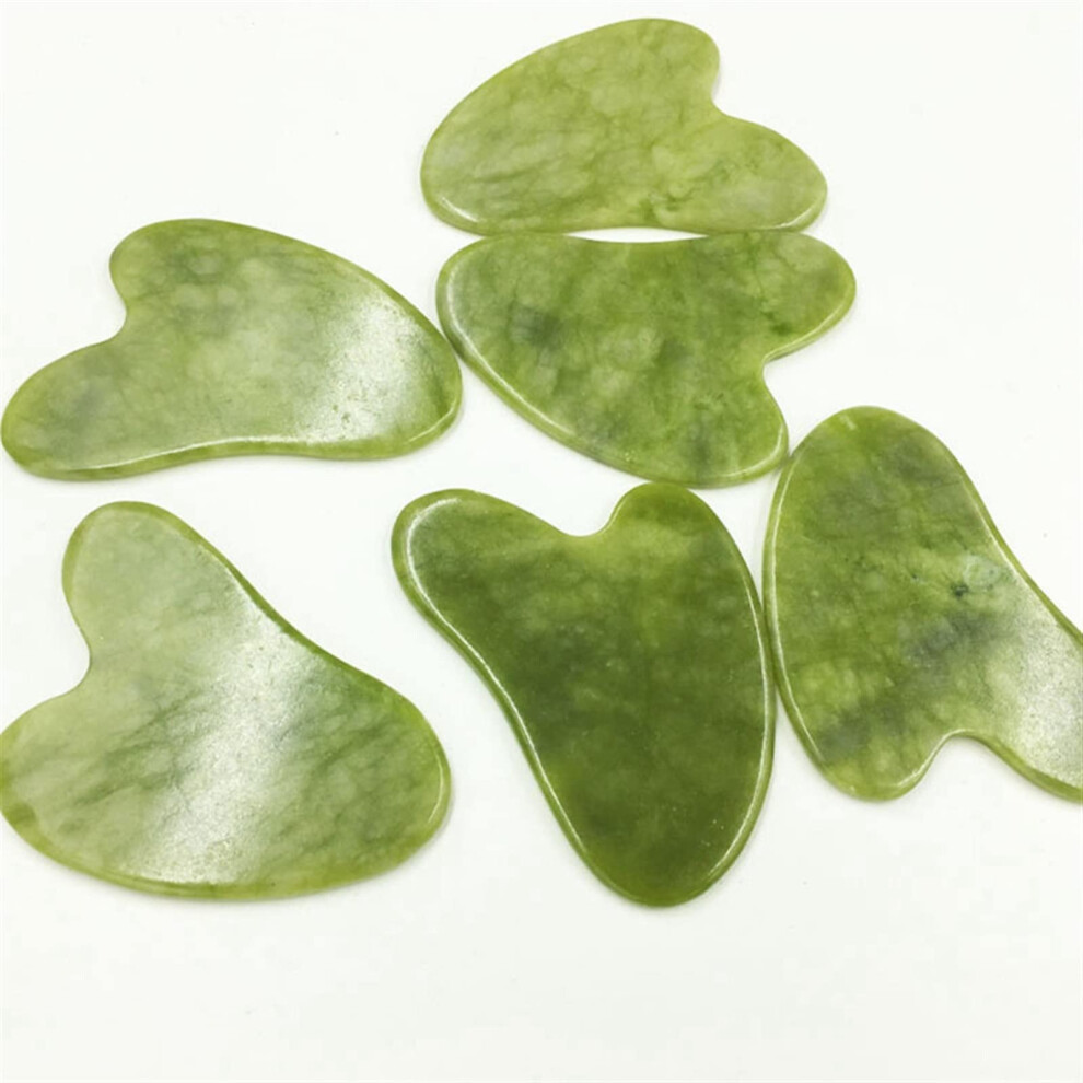 Natural Jade Gua Sha Tool Thumb Shape Facial Massage Scraper for Face and Body 5Pcs