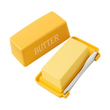 Food Grade Plastic Butter Container With Builts In-Yellow
