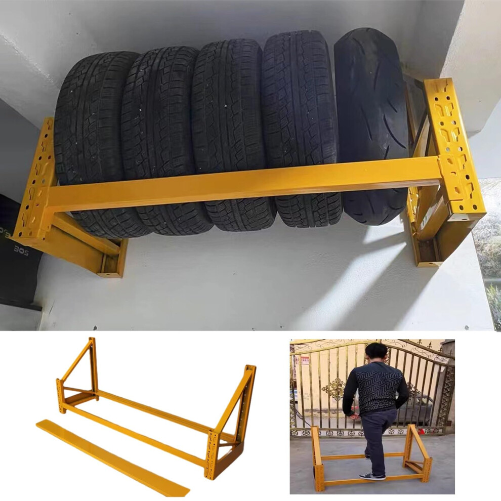 Wall Mounted Tire Rack Heavy Duty Rustproof Steel Storage With Shelf For Garage Or Workshop 9169991550572