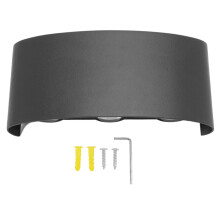 Solas Balla Uiscedhíonach Lasmuigh Nua-Aimseartha, Sconce Rátáilte IP65 d'Óstáin, Gairdíní, agus Cosáin, Solas Suas Anuas 6W LED i