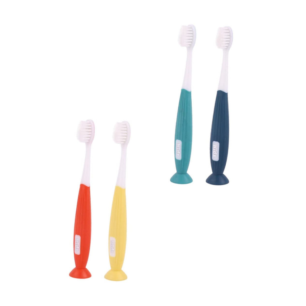 4pcs Kids Toothbrush Set with Soft Ultrafine Bristles and Ergonomic Handle for Ages 36