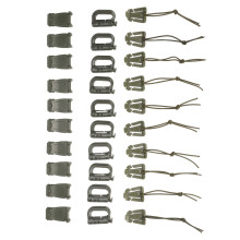 30 Pieces OD Green Backpack Clip Strap Set with D Ring & Buckles