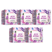 Lavender Bath Bombs Set 5Pack Colorful Fizzies with Fruit Scents Moisturizing Relaxation Gift