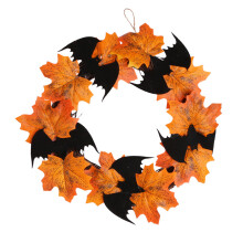 Halloween Maple Wreath with Bats and Leaves25cm