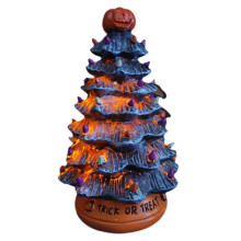 Halloween Resin Lighted Tree Tabletop Decor Holiday Centerpiece Indoor Office Home Halloween Decorations Gifts