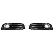 Chrome Car Front Bumper Fog Light Mesh Grille for A3 8P S- 2009-2012 Fog Lamp Grille Covers 8P0807681 8P0807681