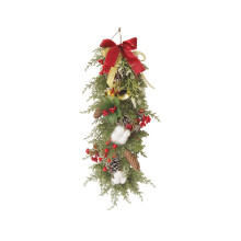 Handmade Christmas Teardrop Swag with Pine Cones and