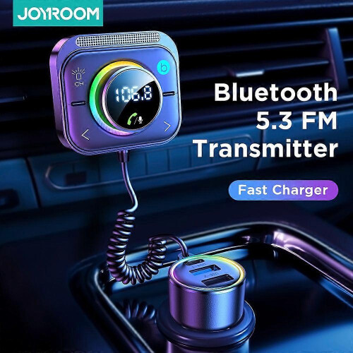 Προσαρμογέας αυτοκινήτου Bluetooth 5.3 FM/AUX, φορτιστής αυτοκινήτου, ενίσχυση μπάσω 1