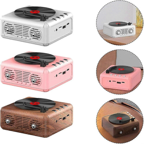 Φορητό CD Player με Bluetooth και ηχείο FM Radio, ροζ Vintage Design, πλούσιος ήχος 2