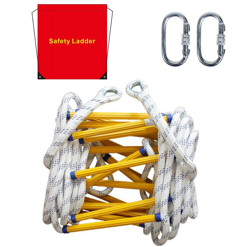 Fire Escape Ladder 13 Ft With Hooks, 2000 Lbs Capacity, Rapid Deployment For 24 Story Buildings 9169991551746