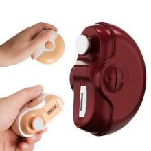 Electric Nail Clipper for Seniors, 2 in 1 Rechargeable Nail Trimmer and Filer with Adjustable Speeds, Red