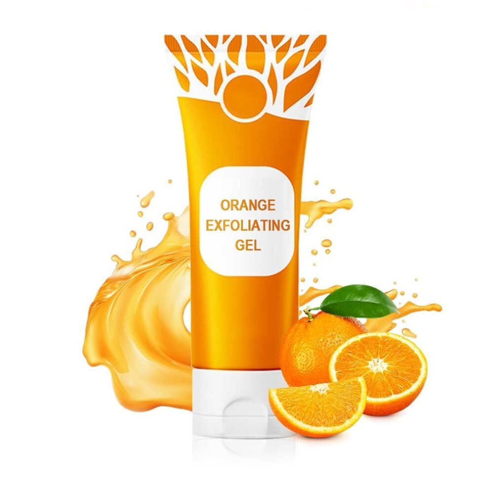 Orange Exfoliating Gel For Face And Body, Gentle Peeling Gel With Deep Pore Cleansing And Hydration, 2 Pack
