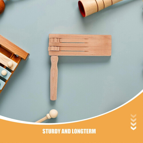 Orff Instruments Ξύλινη περιστρεφόμενη καστάνια για παιχνίδι 2 τεμάχια ξύλινα ηχε 2