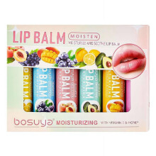 Lip Balm Set with Long Lasting Hydration, Fruity Scent, Natural Moisturizing Care for Dry Lips