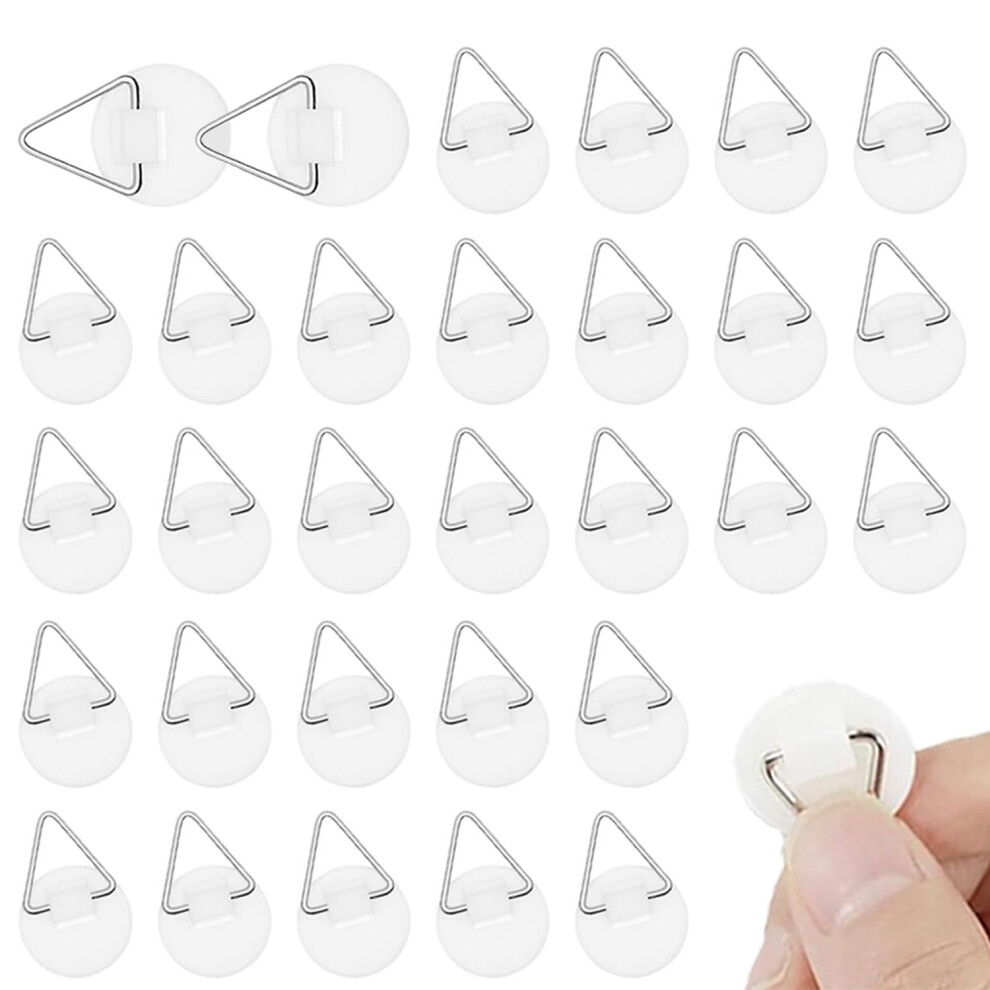 30Pcs 22Mm Self Adhesive Plate Hangers Invisible Wall Hooks For Decorative Plates White 9169991552149