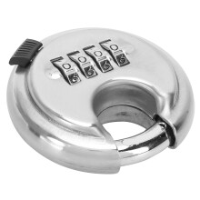 Heavy Duty Stainless Steel Disc Padlock with Hardened Steel Shackle for Outdoor Garage and Storage