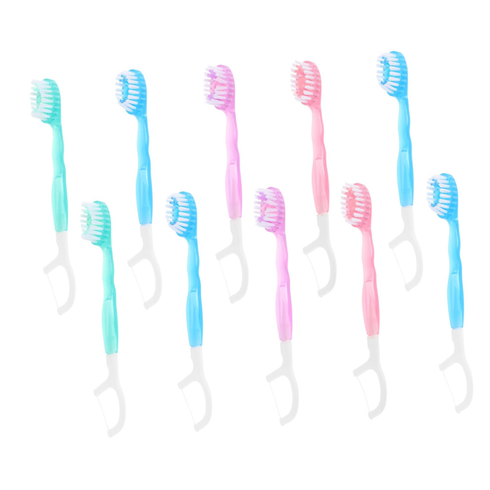 10pcs Mini Travel Toothbrush with Soft Bristles Disposable Hygienic Design for Business Trips and Outdoor Use