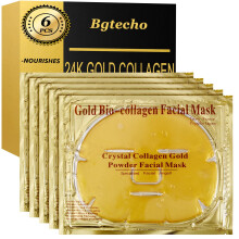 6 PCS 24k Gold Collagen Facial Mask for Deep Hydration, Anti Aging, Anti Wrinkle, Skin Firming