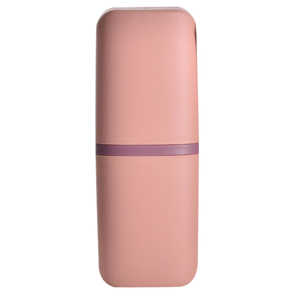 Travel Toothbrush Case with Dual Cups, Large Capacity Hygienic Holder for Toothpaste and Brushes